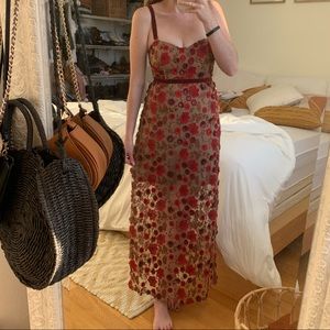 For Love & Lemons Beatrice Strappy Maxi Dress